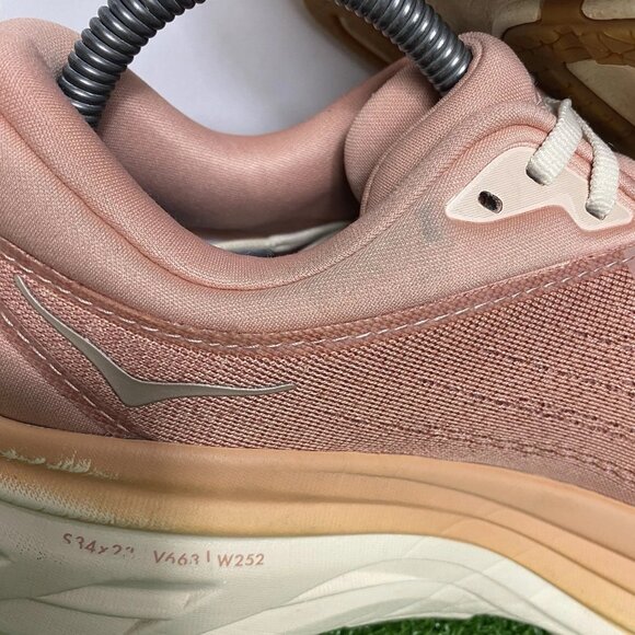 Hoka One One Bondi 8 Pink Orange Womens Athletic Running Shoes Size 9 B - Picture 8 of 9